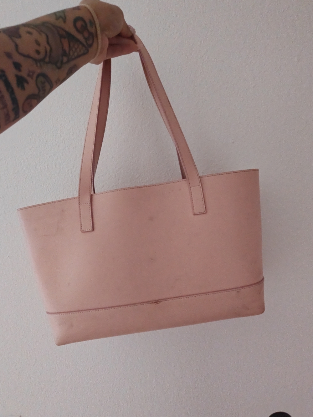 Classic Pink Tote Bag - Minimal Women's Shoulder Bag